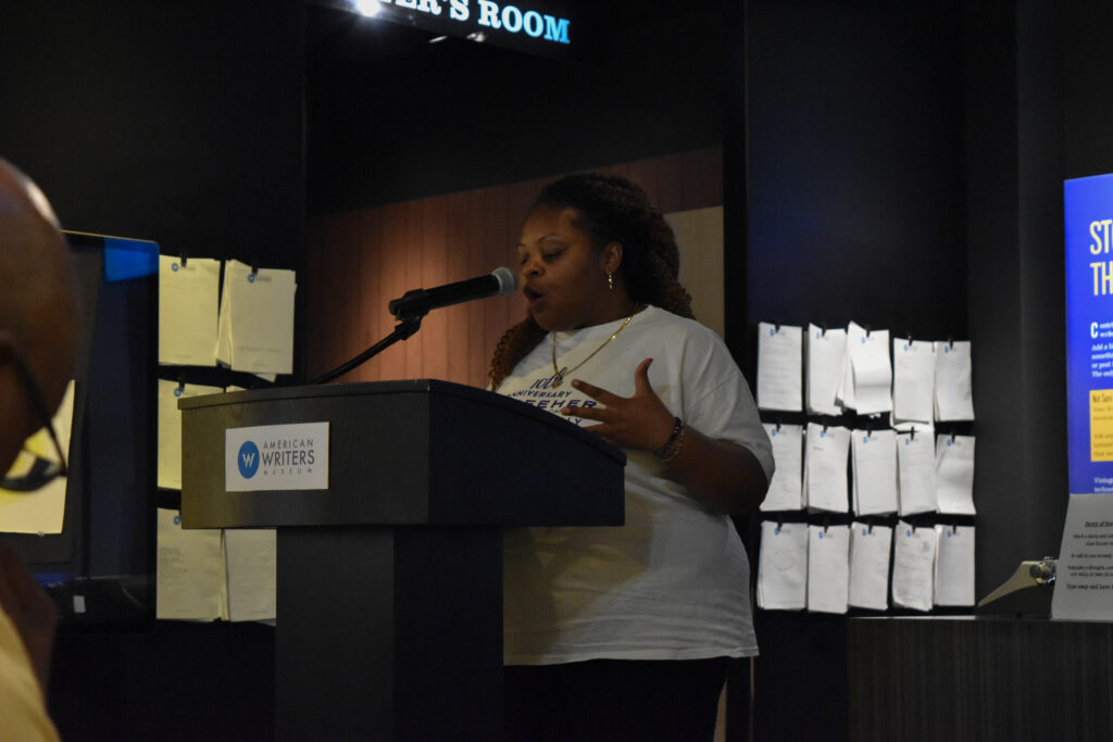 Marketta Sims reads her poem.